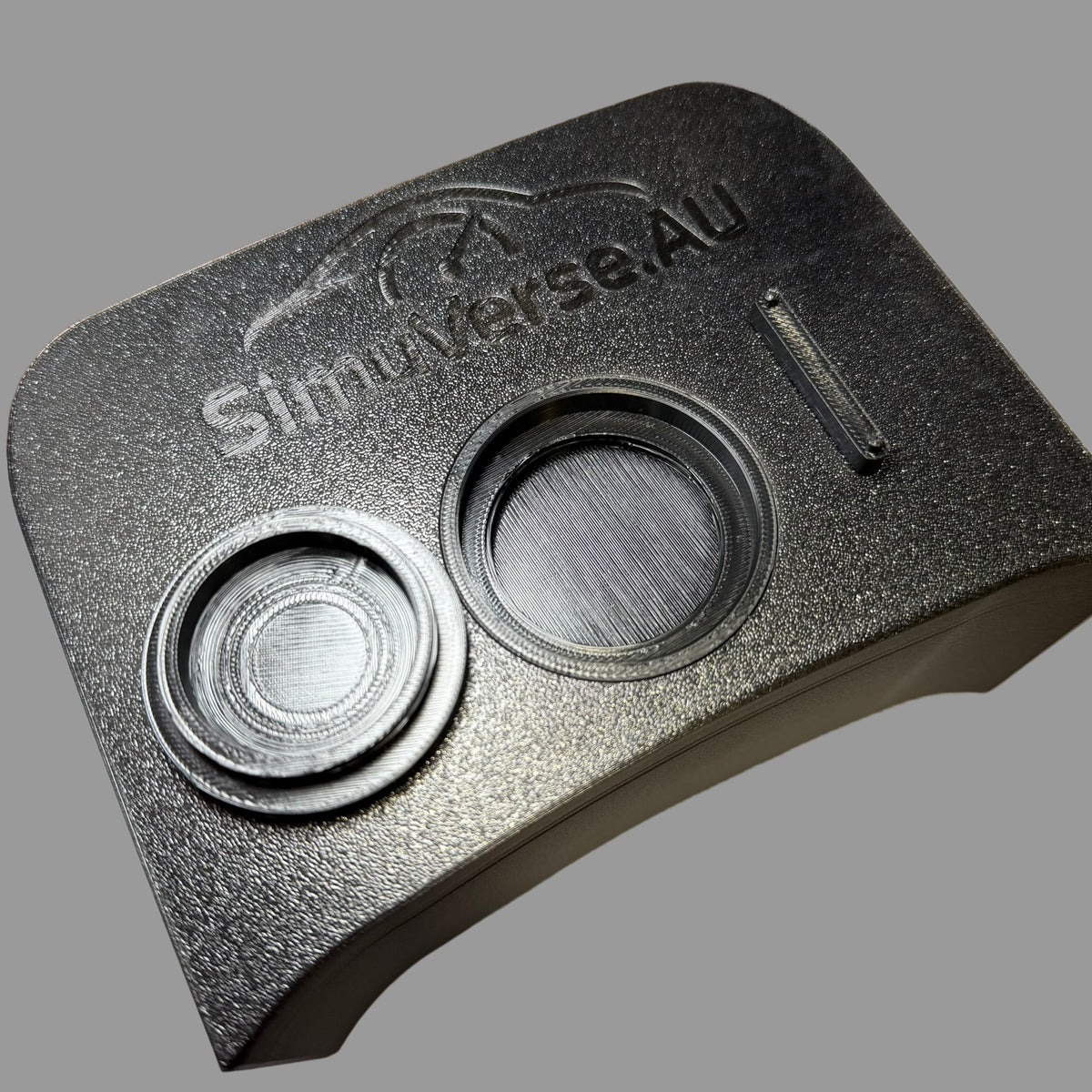 AirTag compartment with lid removed, SimuVerse.AU cup holder