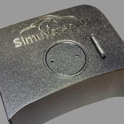 AirTag compartment closed with flush lid, SimuVerse.AU cup holder
